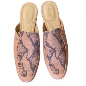 Cole Haan Ryan Mahogany Rose Pink Python Leather Mule